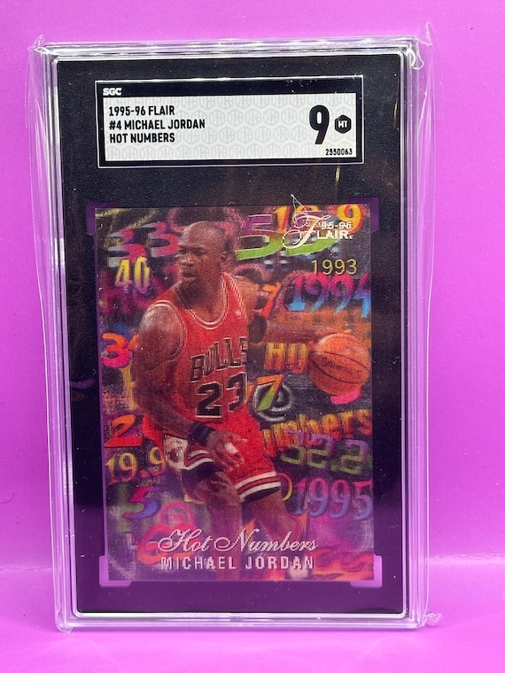 新品希少JORDAN No.45リミテッドフォト&カードプレート192/1995 1995-96 Flair Michael Jordan #4, SGC 9, Hot Numbers. Wow