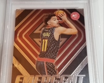 2018 Prizim Trae Young Rookie Year Emergent card at PSA 9