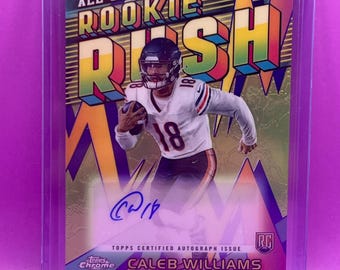 2014 Topps Chrome Caleb Williams rookie rush auto card