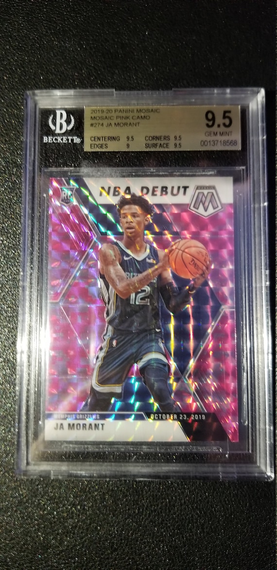 ja morant rookie card graded Ja Morant Signed 2019/20 Panini Hoops #297 Grizzlies Rookie Card PSA/DNA