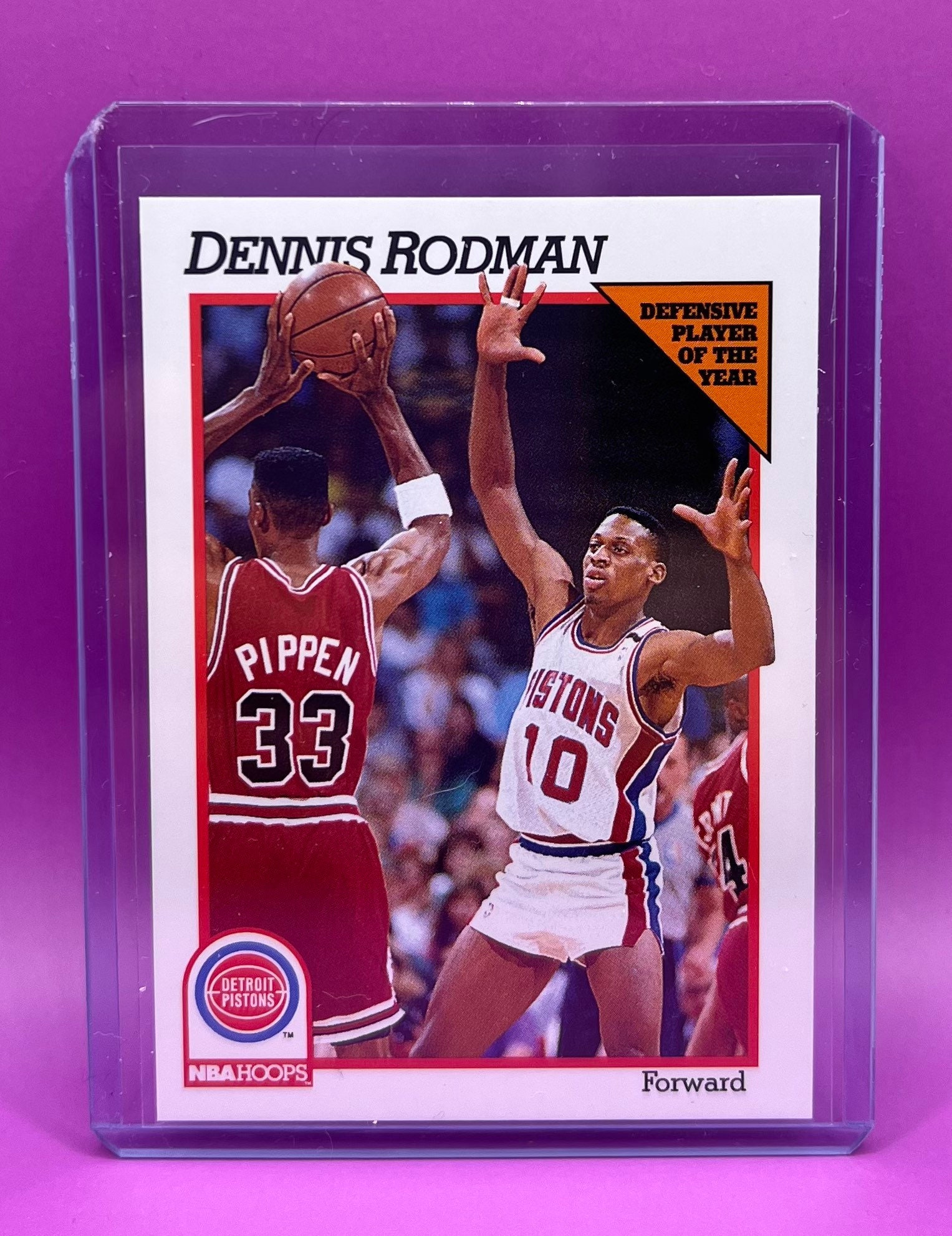 1990 NBA Hoops Dennis Rodman DEFENSIVE PLAYER OF THE YEAR OUT OF PRINT
