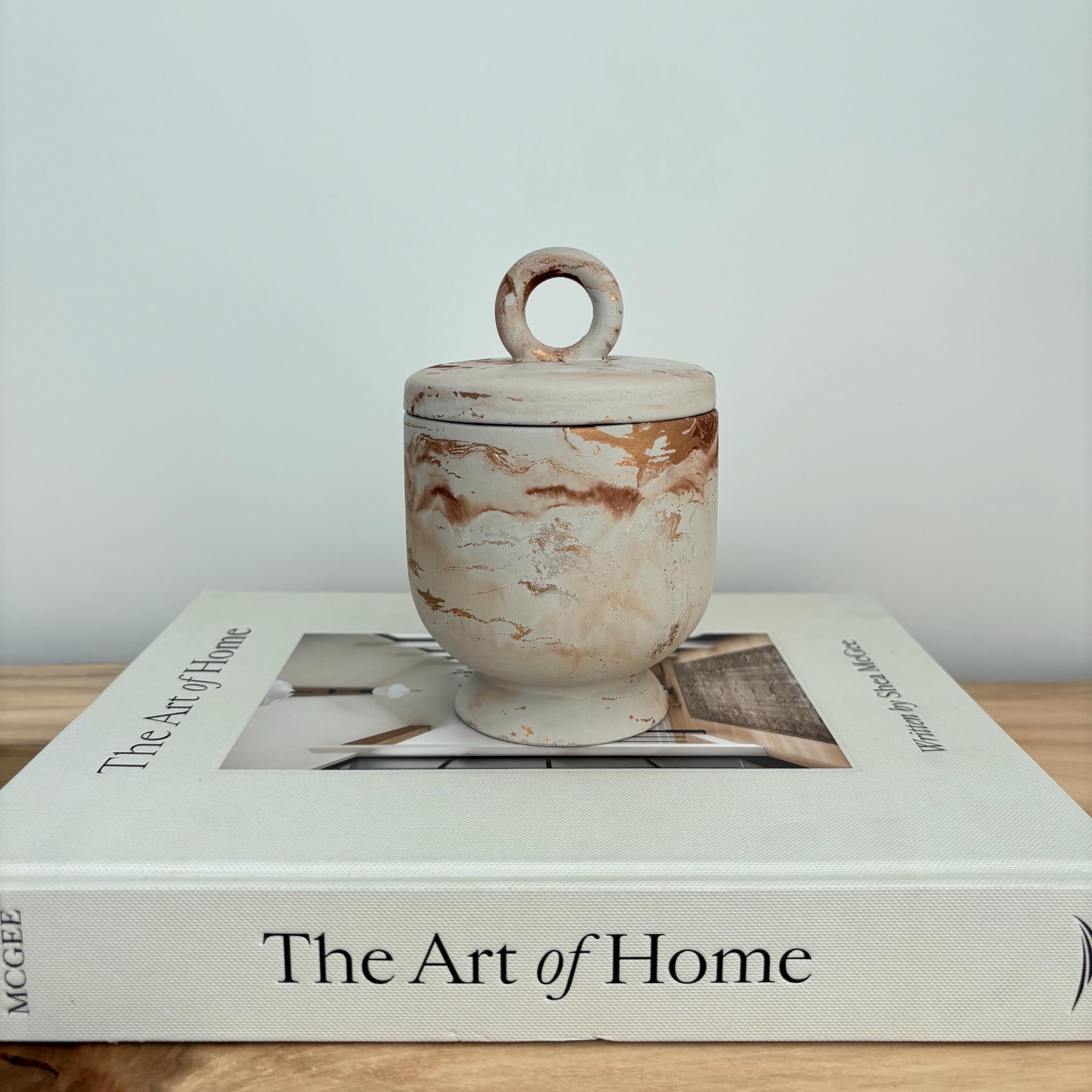 Calista Vessel | Concrete Canister | Storage Jar | Jar With Lid | Cotton Ball Holder