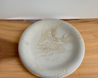 Petra - Large Marbled Concrete Bowl – Sculptural Stone Centerpiece Tray, Organic Coffee Table Decor