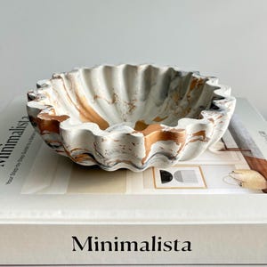 Kyma - Ruffle Bowl | Concrete Bowl | Scalloped Bowl | Ripple Bowl | Centerpiece | Catchall Bowl | Decorative Bowl
