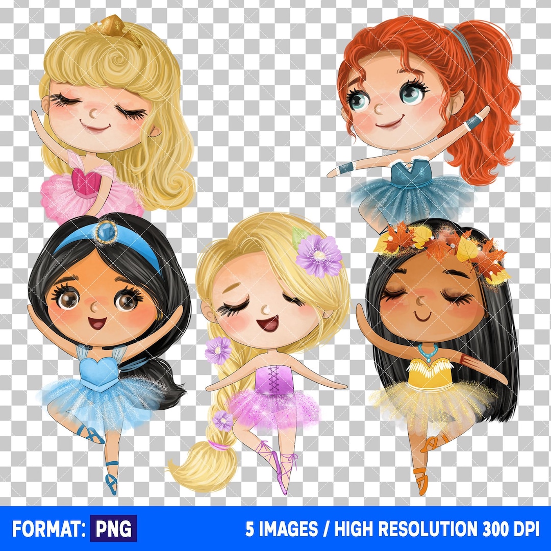 Princess Ballerina Clipart PNG Bundle, Instant Download, Png Bundle for ...