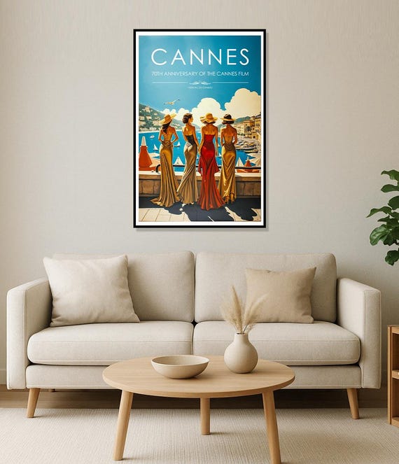 Affiche vintage festival cannes 1977 120x160 cm design siudmak