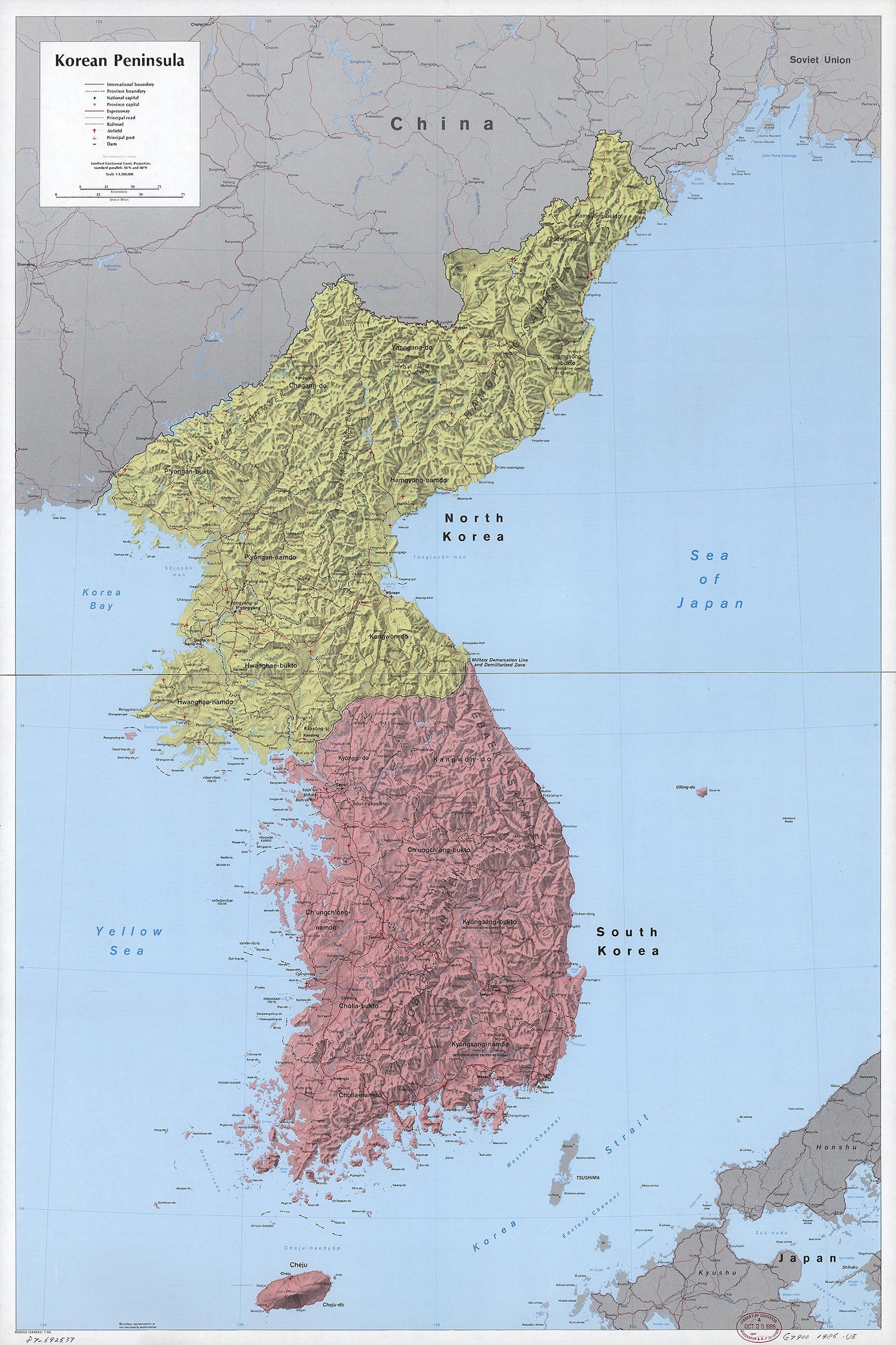 24x36in Poster Topographic Political Map of Korean Peninsula - Etsy