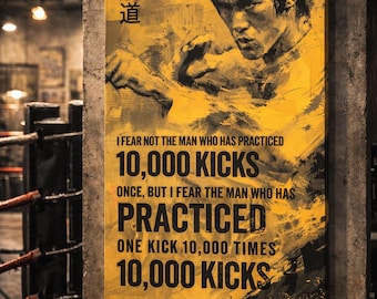 Wall Art Impressions: Martial Arts Bruce Lee Quotes Poster – Fear the Man of Discipline