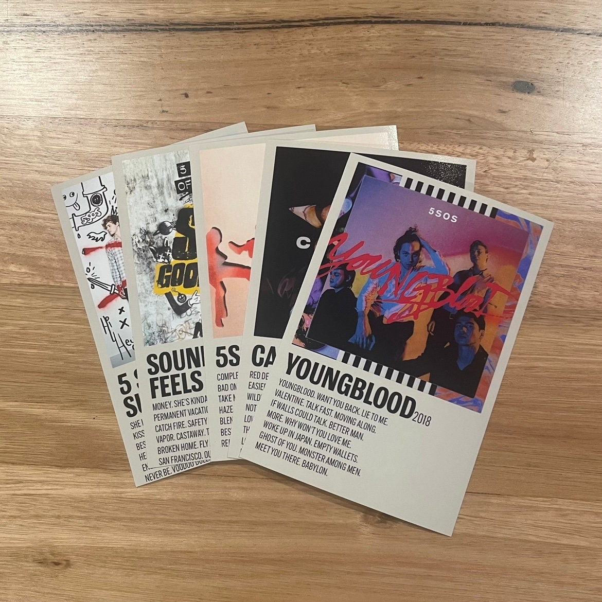 Minimalist 5 Seconds of Summer Album Covers Poster Print Pack Set of 5 -  Etsy