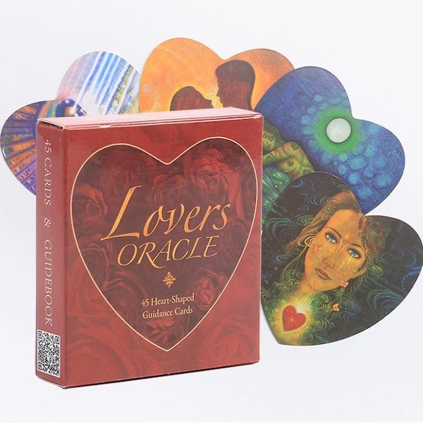 Jeu de cartes Oracle Lovers - 45 cartes-guides en forme de cœur.