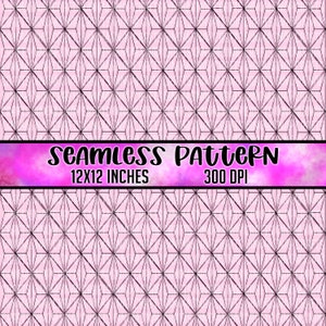 May include: A seamless pattern with a geometric design of black lines on a light pink background. The pattern is 12x12 inches and 300 DPI.