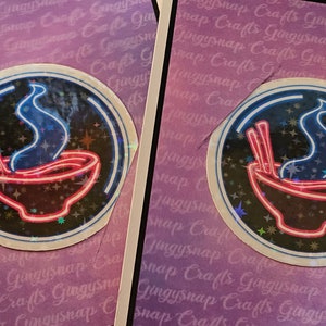 Neon Ramen Destiny Holographic Sticker