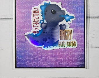 Angry But Cute Holographic Sticker