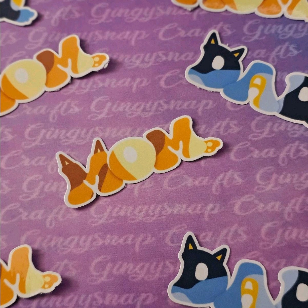 Mom/dad Dog Pattern Glossy Sticker - Etsy