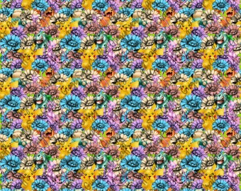 Envoltorio para vaso con forma de mini poke y flores PNG