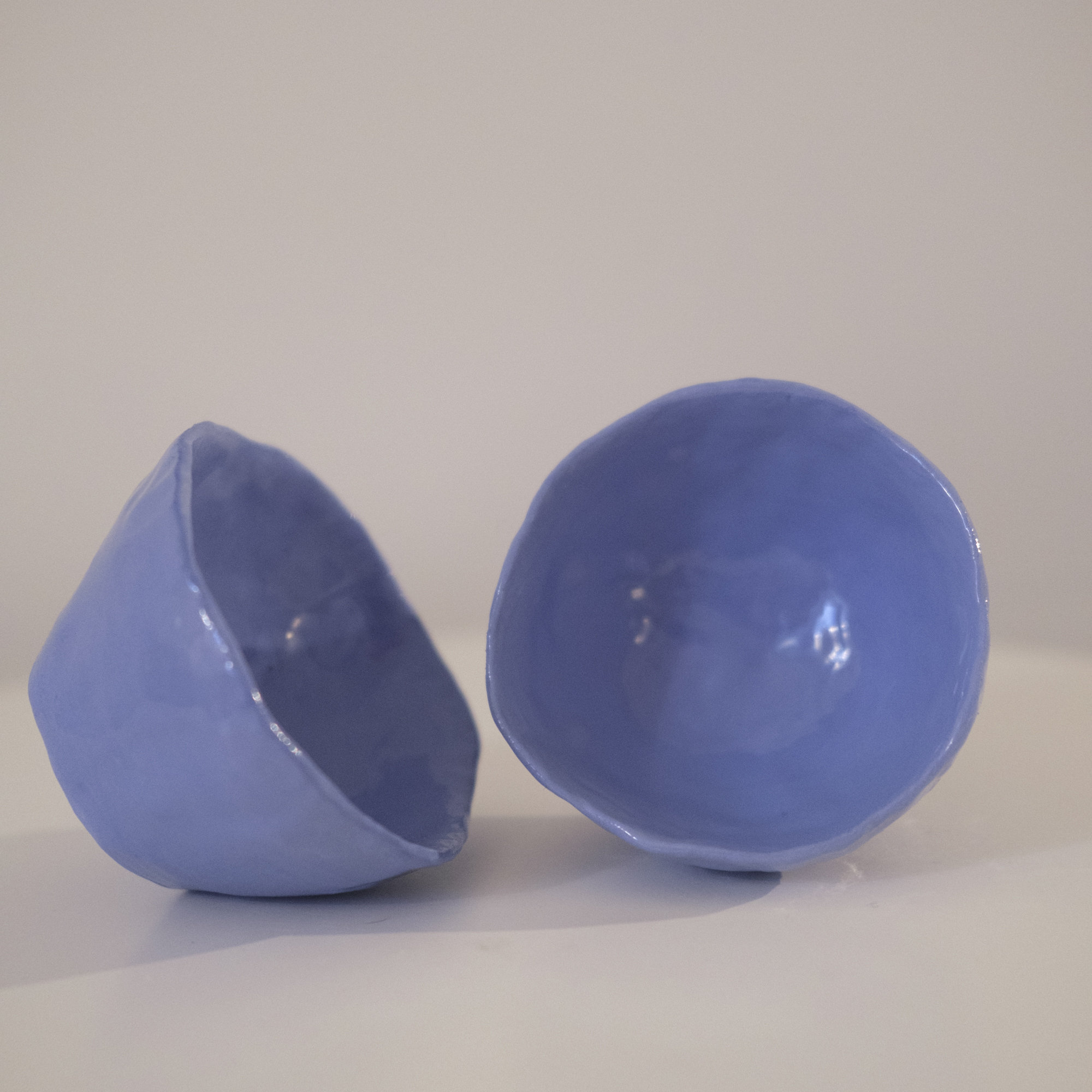 Duos de Petites Tasses en Faïence Bleue