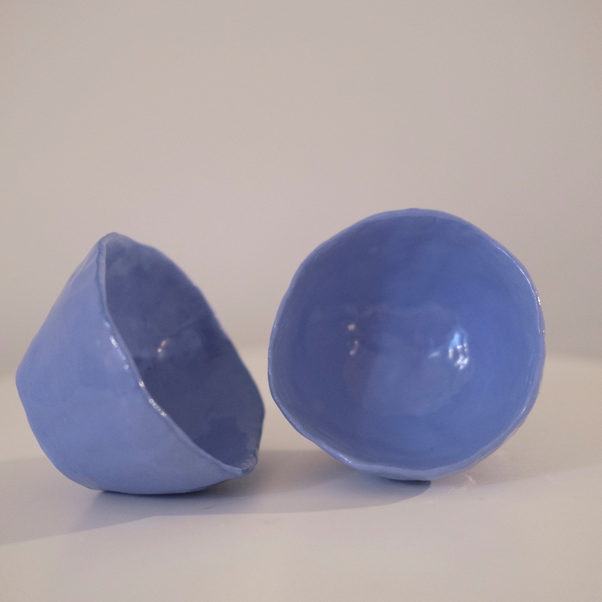 Duos de Petites Tasses en Faïence Bleue