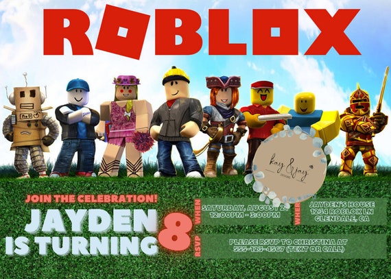 Roblox Birthday Invitation Download Roblox Invite Roblox 