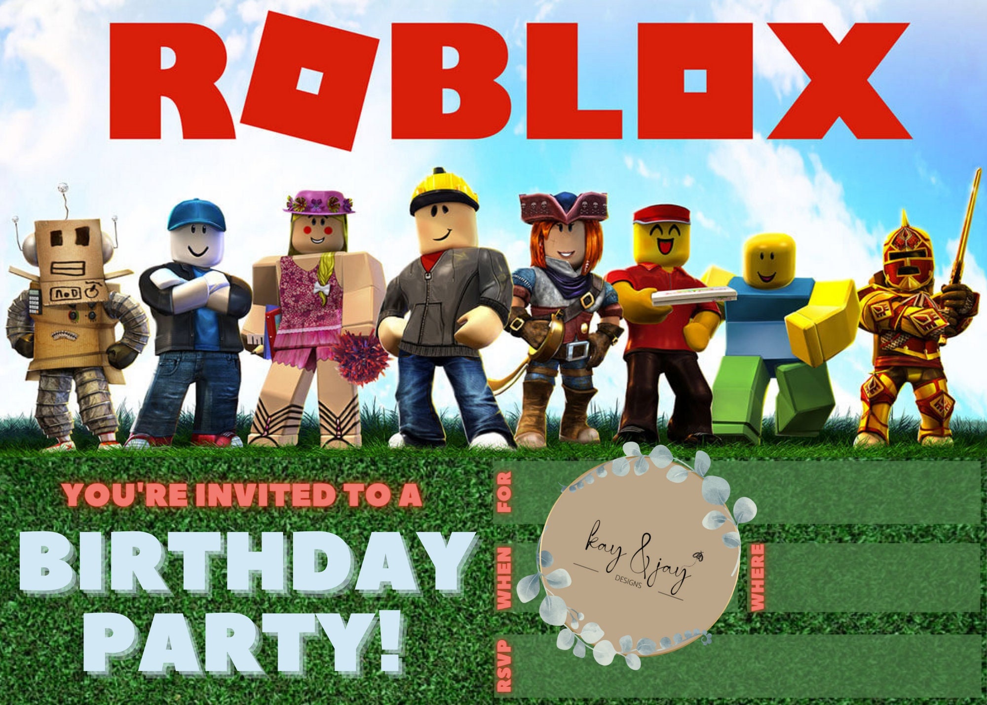 Daisy Celebrates: Roblox Birthday Party Printable Files | atelier-yuwa ...