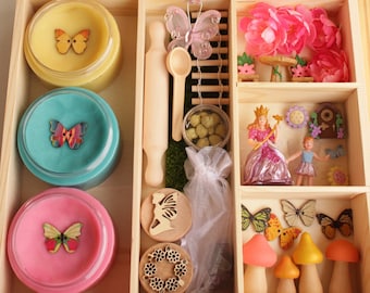 Fairy Play Dough Kit, Sensory Bin, Non-Toxic Play Dough, Sensory Kit, Kids gift, Open Ended Toy, Montessori Toy, Fairy Sensory Bin, Play