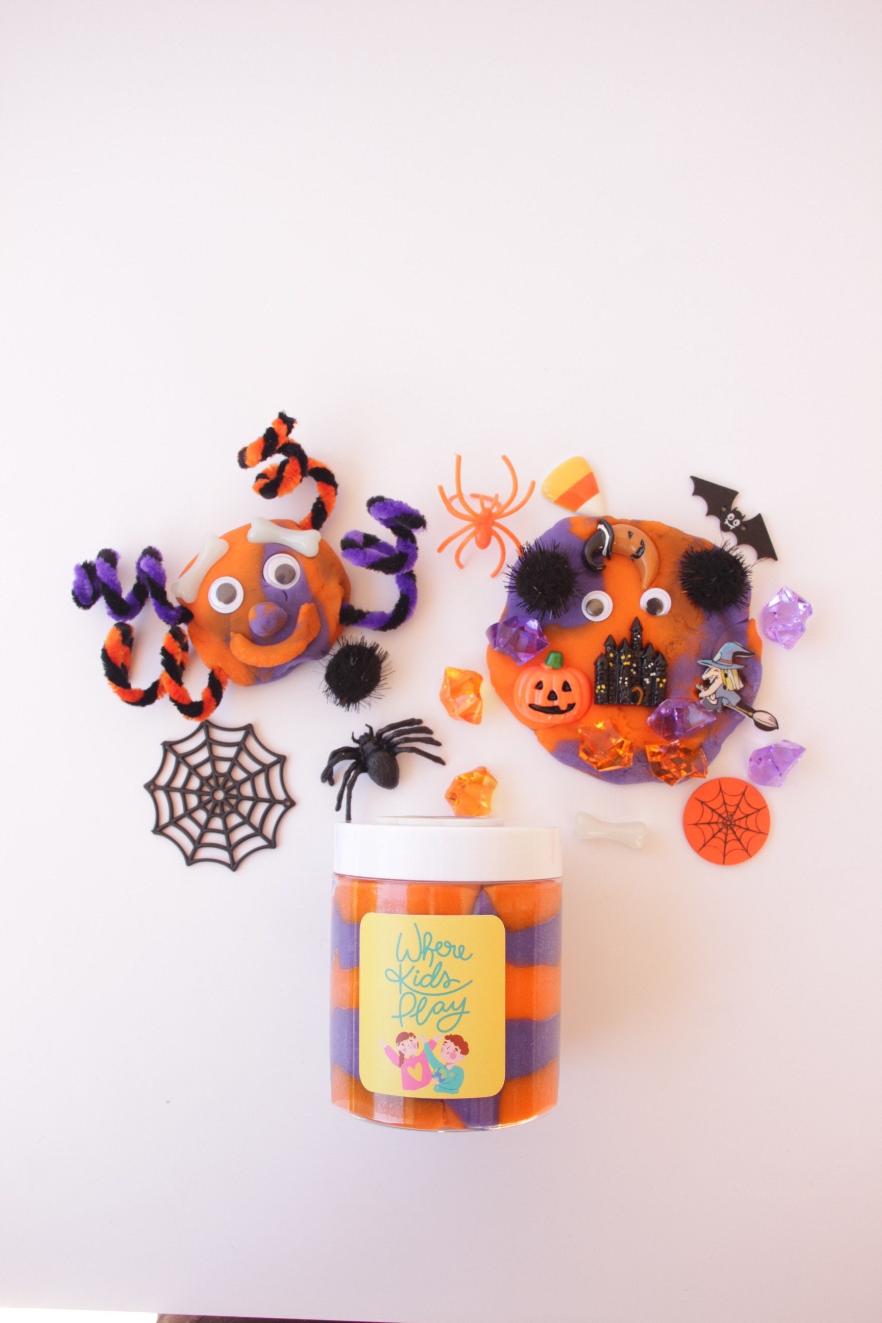 Halloween Playdough Jars, Boo Basket Halloween Kids, Sensory Kit,…