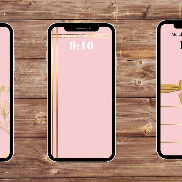 iPhone home screen background wallpaper pink and sparkles set of 5