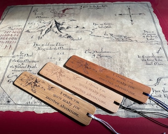 I think I'm quite ready for another adventure. Scottish made wooden bookmarks, Laser engraved Bilbo Baggins inspired quotes. J.R.R.Tolkien