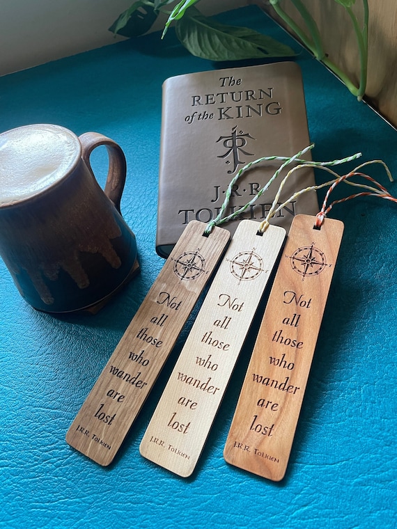 Laser Engraved Wooden Bookmark: Tolkien Quote, Scottish Handmade