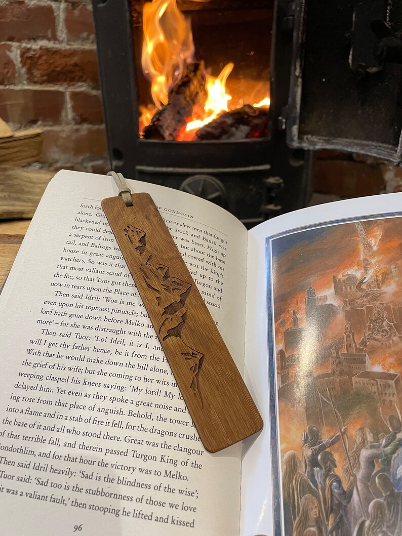 Laser Engraved Wooden Bookmark: Scottish Mountain Range, Adventure Gift ...