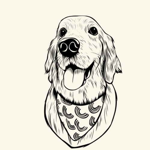 Dog Line Drawing Tattoo Commission Custom Dog Portrait Pet Etsy