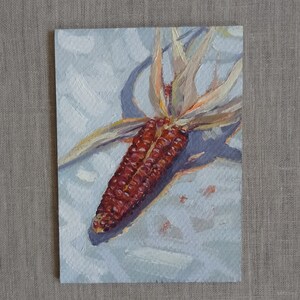 Corn on the cob still original oil colour painting corn painting original handmade collection
