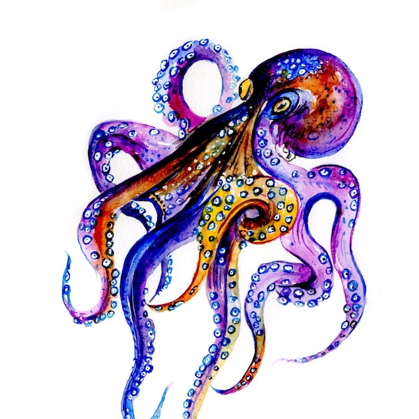 Purple Octopus Etsy