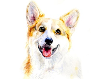 Custom pet portrait from photo  pet portrait Pet portrait watercolor Custom pet portrait Dog portrait memorial Dog portrait pet gift