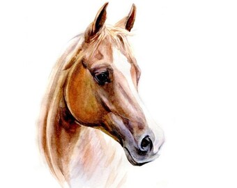 Custom HORSE portrait custom horse painting pet los gift pet memorial portrait original watercolor painting lovely animals painting gift