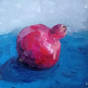 Pomegranate fruit painting original oil colour painting red fruit painting original handmade collection