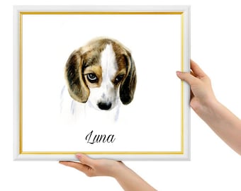 Mini dog portrait  original watercolor painting lovely small dog memorial pet portrait pet lost gift custom pet portrait