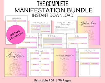 Manifestation Planner & activity journal PRINTABLE | Law of Attraction | self care | neville goddard | vision board | affirmation journal