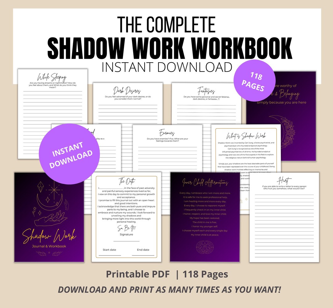 Shadow Work Journal | Activity Book | Journal Prompts | Therapy | Inner ...