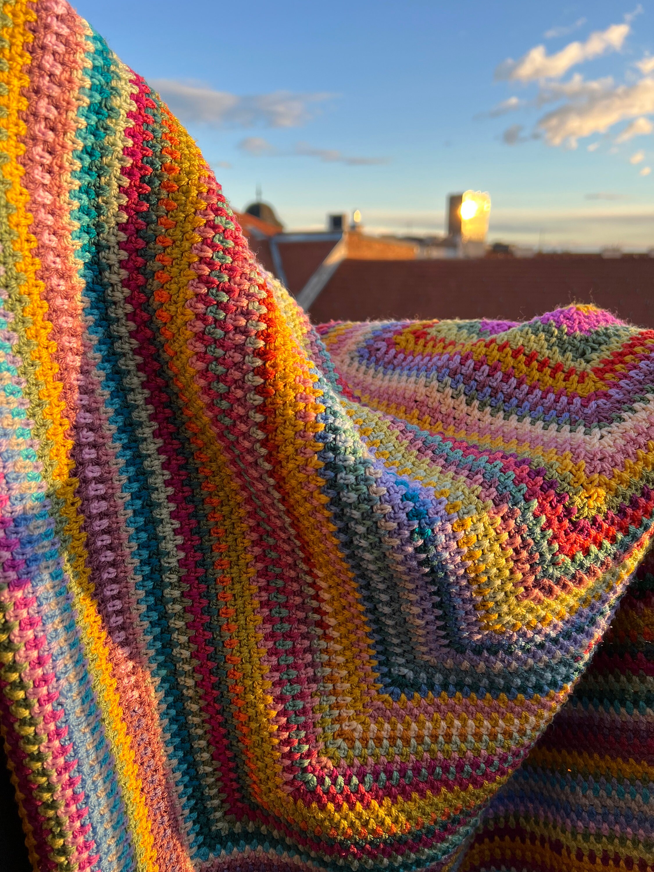 The Leipzig Blanket A SQUARE Moss Stitch Blanket - Etsy