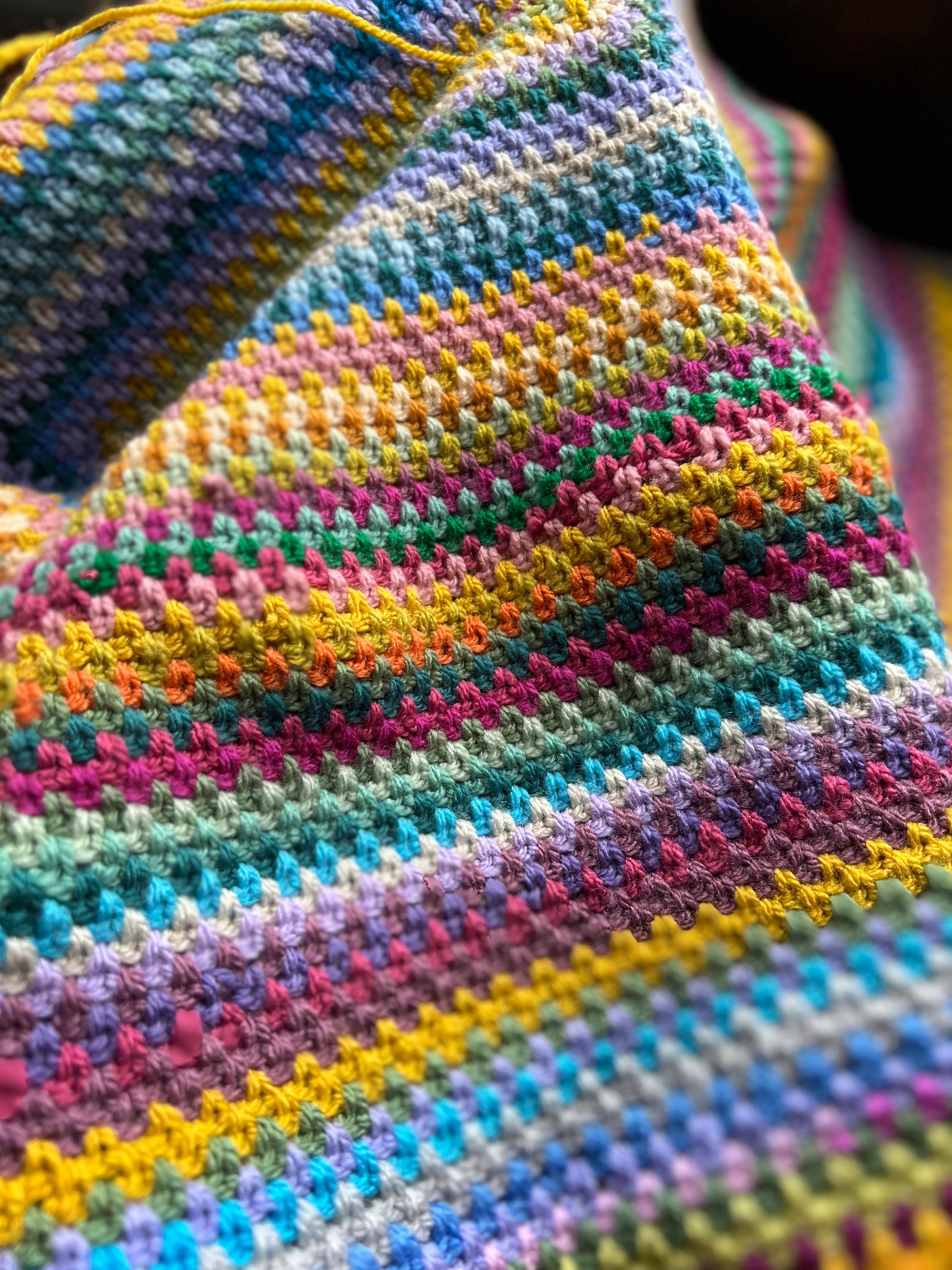 The Leipzig Blanket A SQUARE Moss Stitch Blanket - Etsy