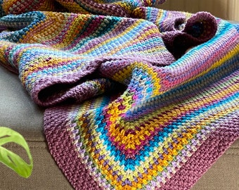 Schema per coperta all'uncinetto a punto muschio: tutorial video per principianti (PDF)