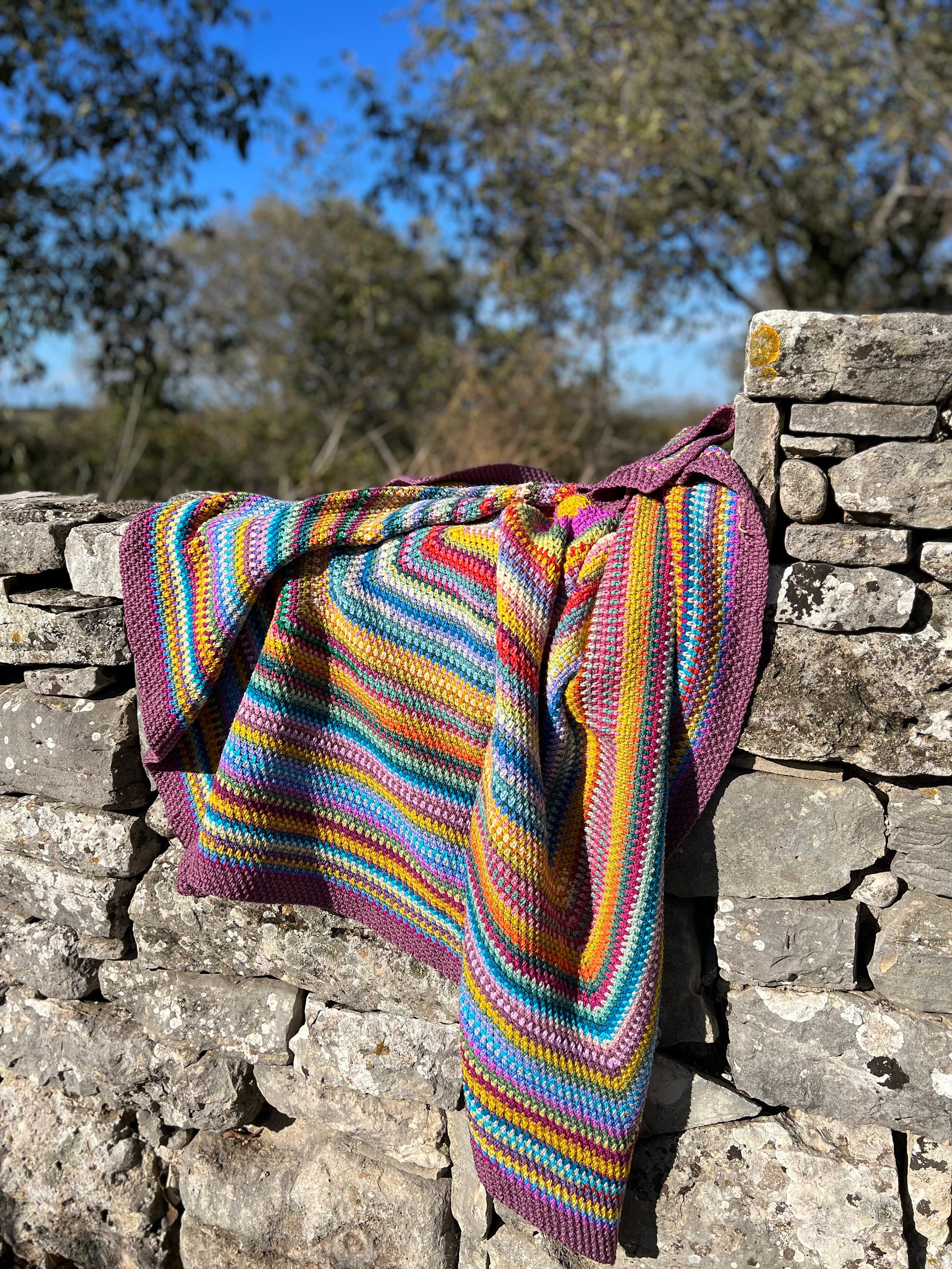 The Leipzig Blanket A SQUARE Moss Stitch Blanket - Etsy