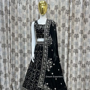 Pretty Black Lehenga Choli For Women Bollywood Lahanga Choli Reception Wear Chaniya Choli Festival Gift Lengha Choli Sangeet Wear Lahengas