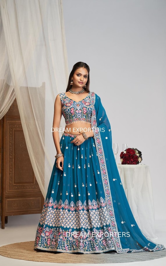 Designer Blue Lehenga Choli for Women Indian Party Wear Lehanga Choli Traditional Festive Wear Chaniya Choli Reception Wear Lahenga for Her Etsy Canada