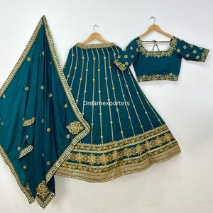 Green Silk Lehenga Choli Set For Women Designer Mehndi Function Special Lhenga Choli Wedding Wear Party Wear Readymade Indian Outfits