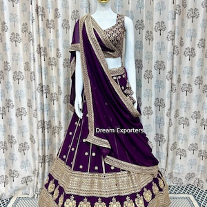 Perfect Purple Lehenga Choli For Women Bollywood Style Lahengas Indian Wedding Party Wear Ghagra Choli Reception,Sangeet Wear Lhenga Choli