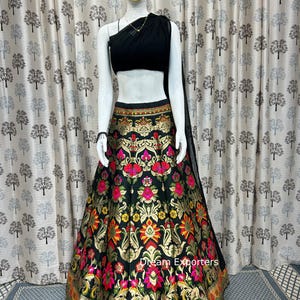Party Wear Black Lehenga Choli For Women Indian Wedding Lahengas Bollywood Style Ghagra Choli Bridesmaids Ready To Wear Lhenga Choli Set