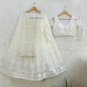 Wonderful White Lehenga Choli Bridesmaids Readymade Lahenga Choli Indian Wedding Party Wear Ghagra Choli Reception,Sangeet Wear Festive Wear