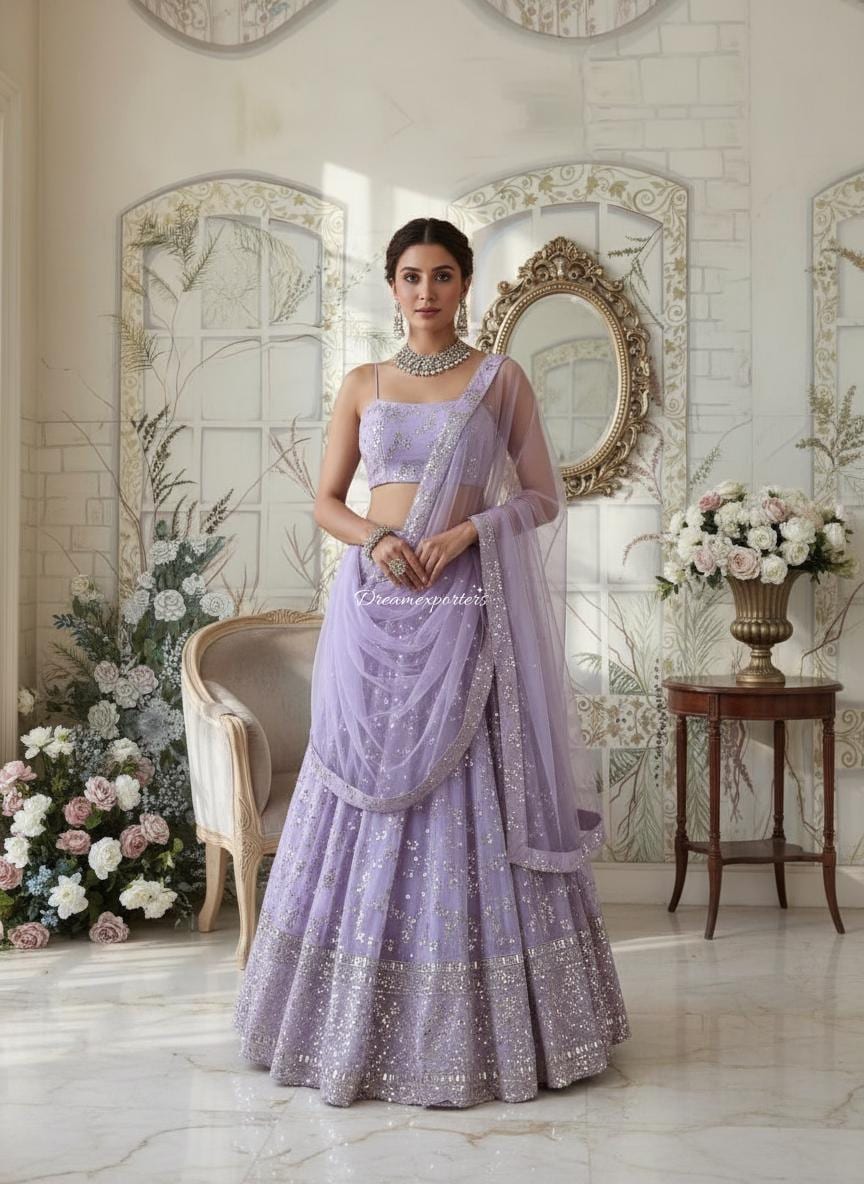 【本格インド衣装】レヘンガ・チョリ 3点セット（パープル×シルバー） Lehenga - Etsy 日本