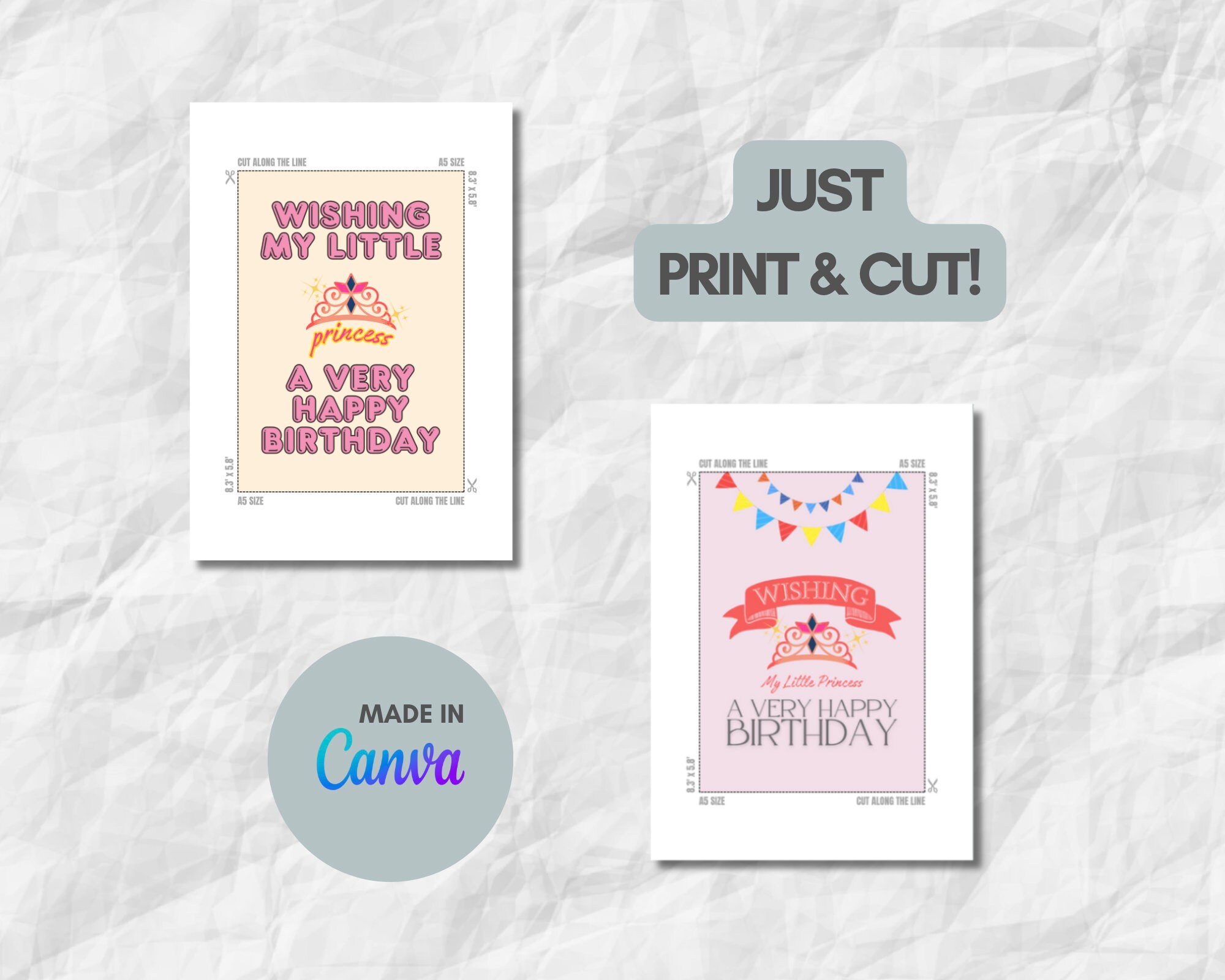Instant Download Printable Kids Birthday Card Princess - Etsy